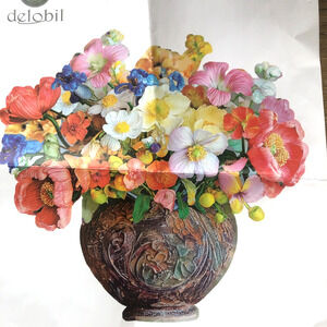 Wooden Floral Puzzle Delobil Retro 500 Pieces Natural Wood 17x17.5 Inches